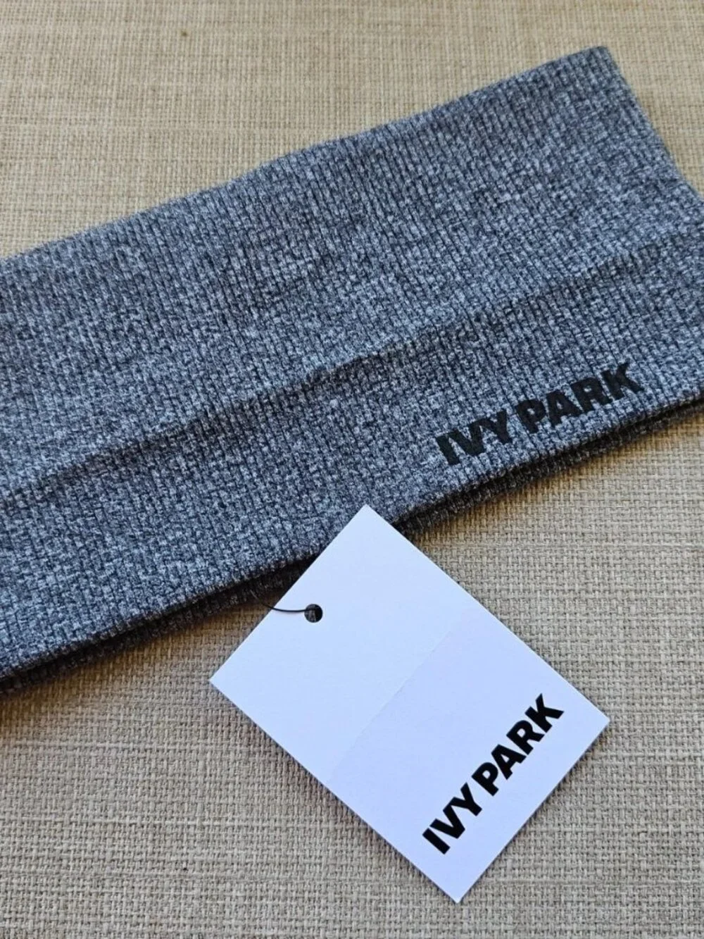Ivy Parker By Beyonce Women Headband Gray Sport Ribbed Wide Head Band NEW